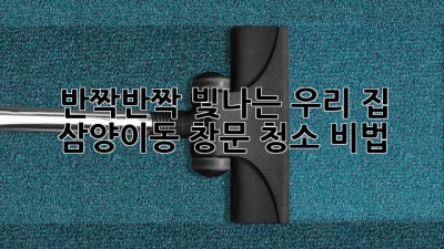 ✨ 반짝반짝 빛나는 우리 집! 삼양이동 창문 청소 비법 🏡