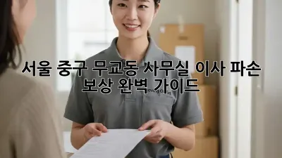 서울 중구 무교동 사무실 이사? 파손 보상 완벽 가이드!